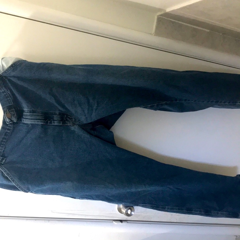 Staned with yellow paint wrangler jeans 40x32